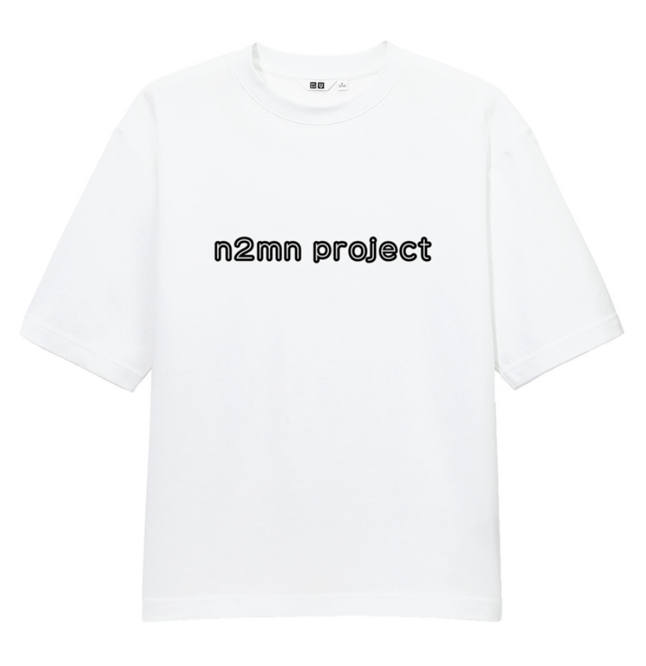 ※受注生産　n2mn project 文字入り ５分袖オーバーサイズTシャツ　XLサイズ